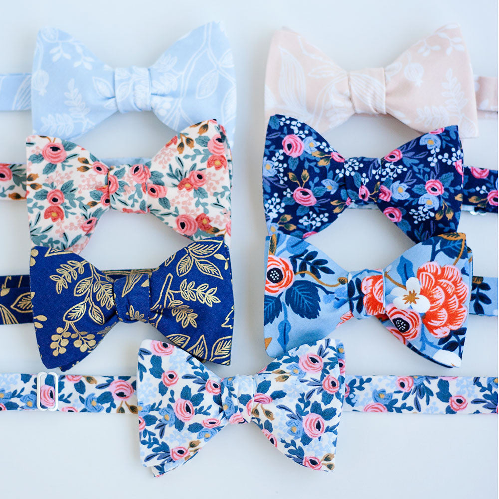 Monza Knit Navy Blue Bow Tie